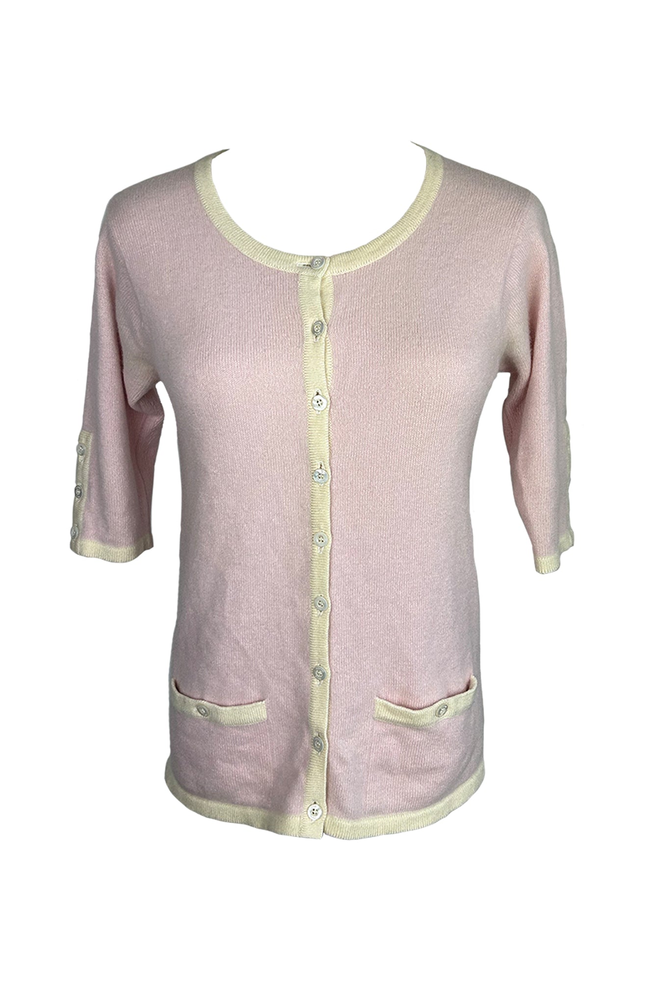 CHANEL 1996 CRUISE SHORT SLEEVE CASHMERE CARDIGAN