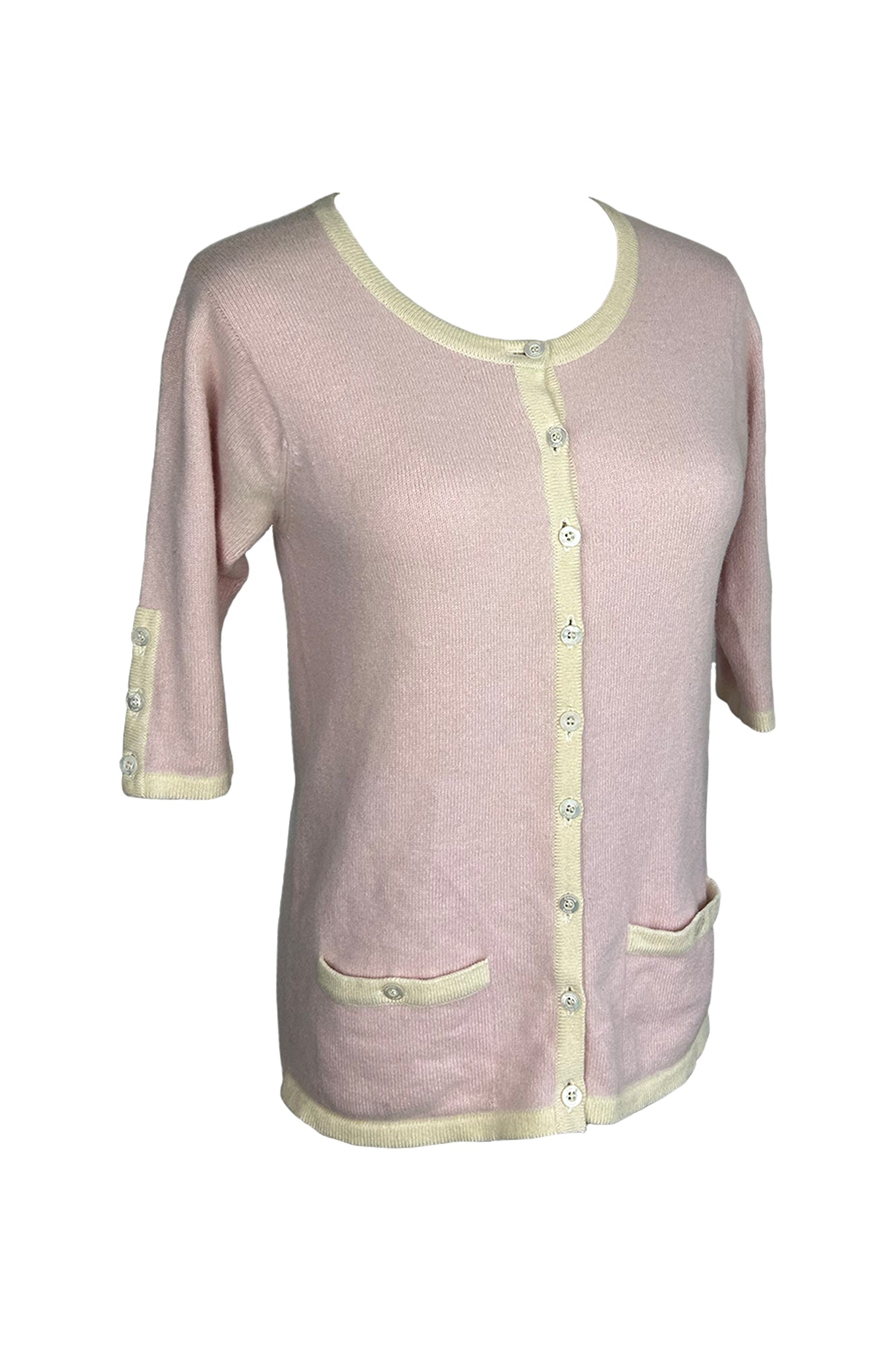 CHANEL 1996 CRUISE SHORT SLEEVE CASHMERE CARDIGAN