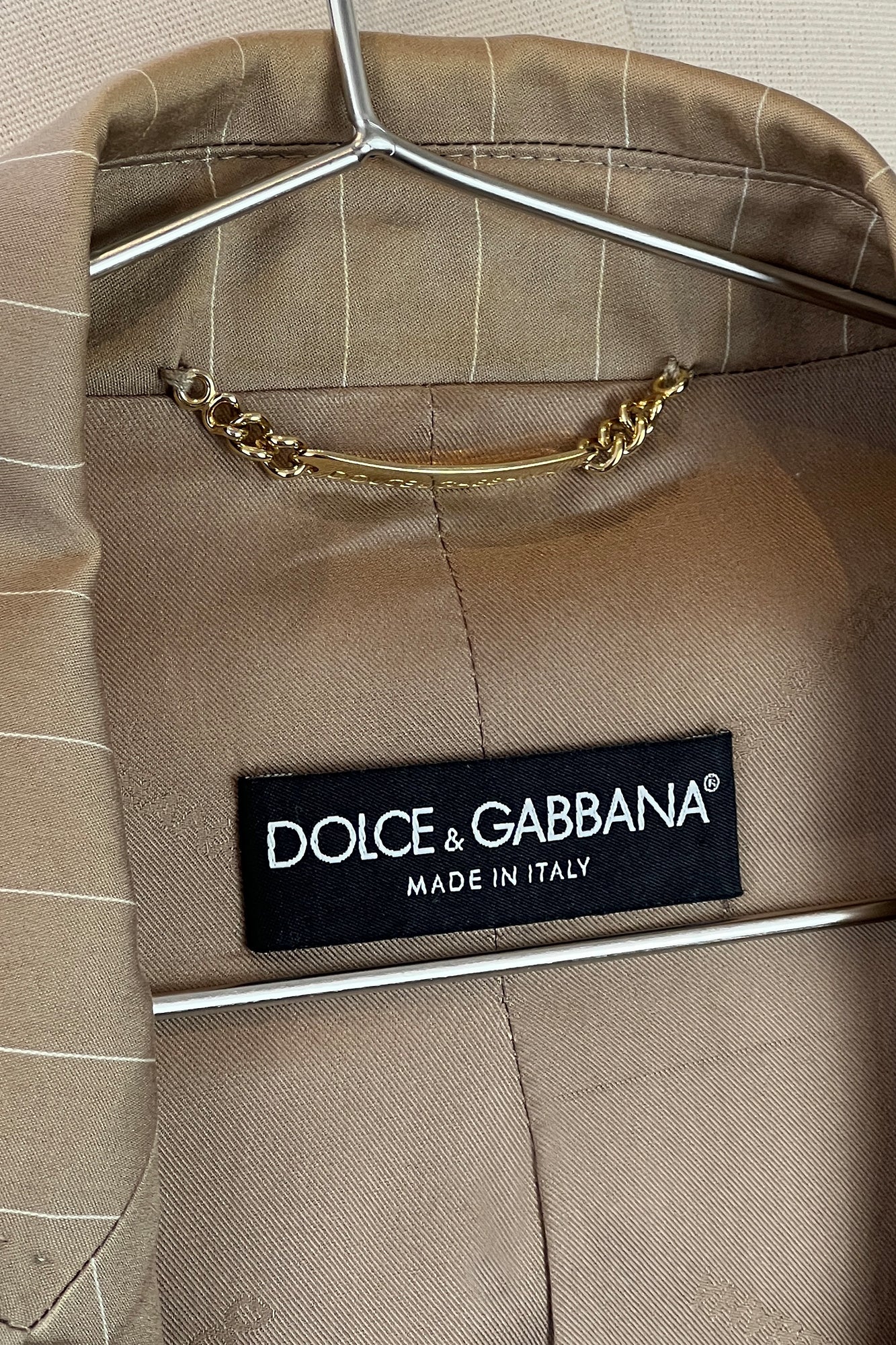 2000S DOLCE AND GABBANA PIN STRIPED TAILORED BLAZER
