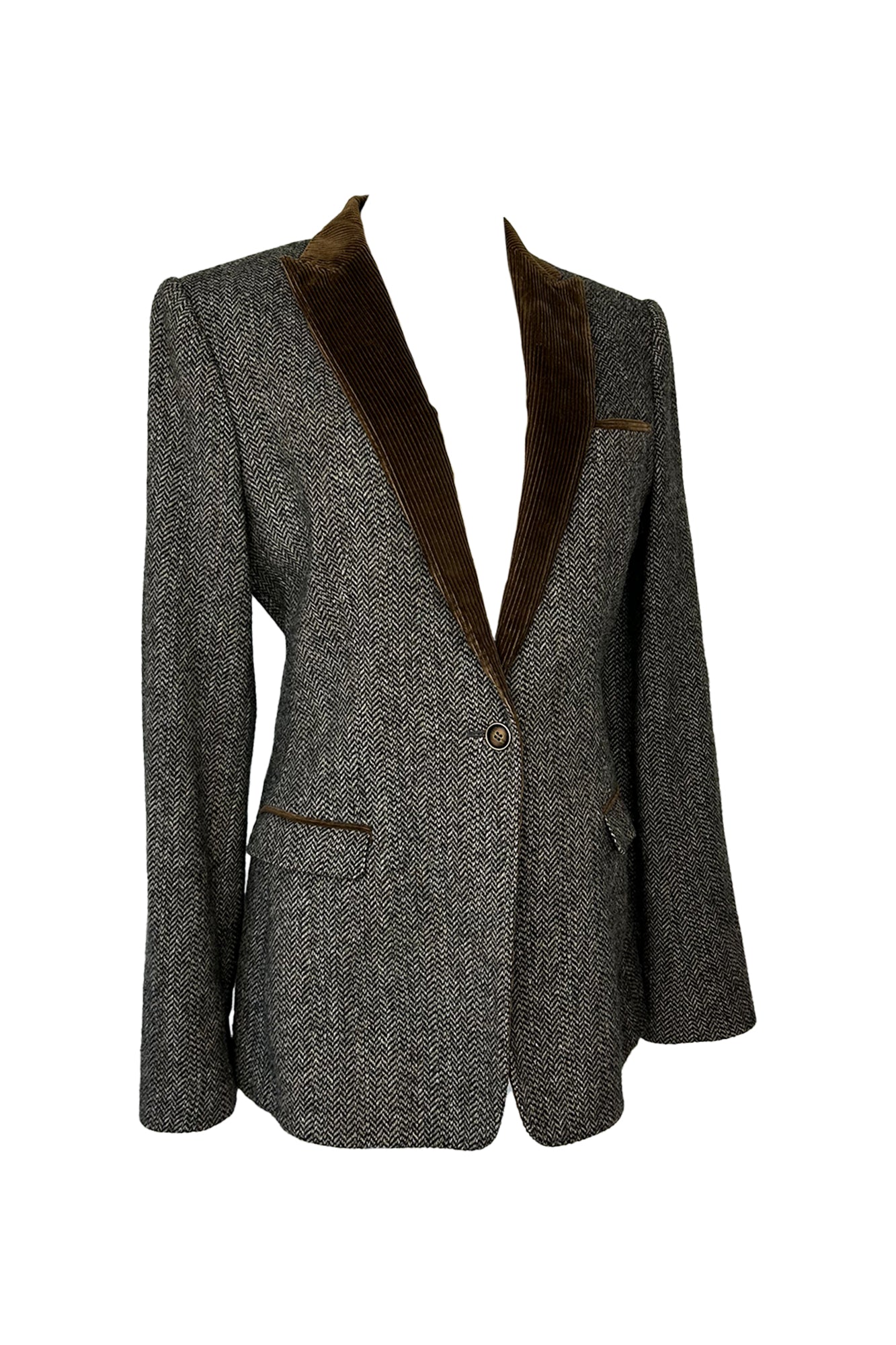 DOLCE & GABANNA 1990S HERRINGBONE TWEED BLAZER