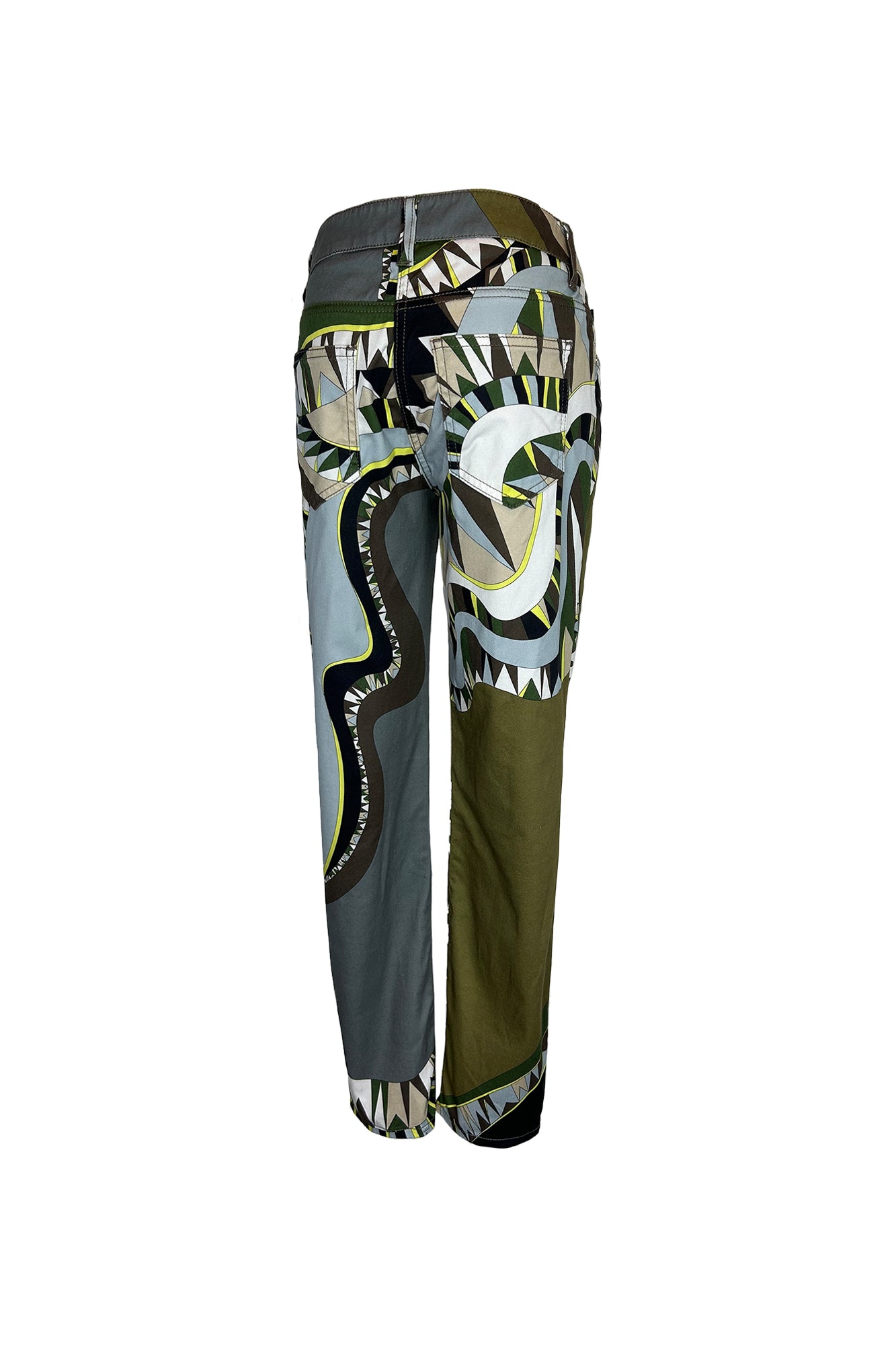 EMILIO PUCCI 1990S SLIM ABSTRACT PRINT TROUSERS