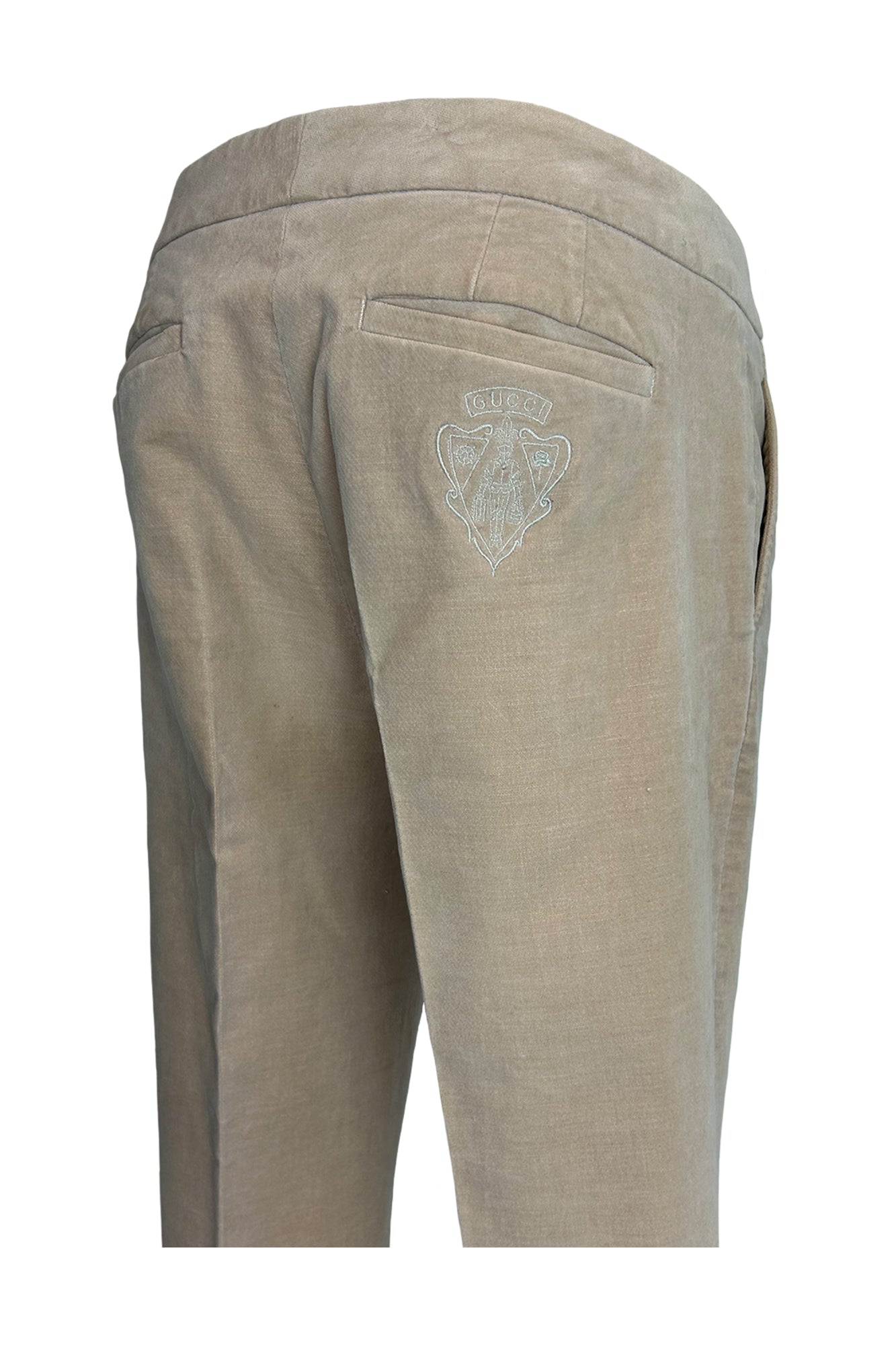 GUCCI 2006 VELVET PRESSED PLEAT TROUSERS
