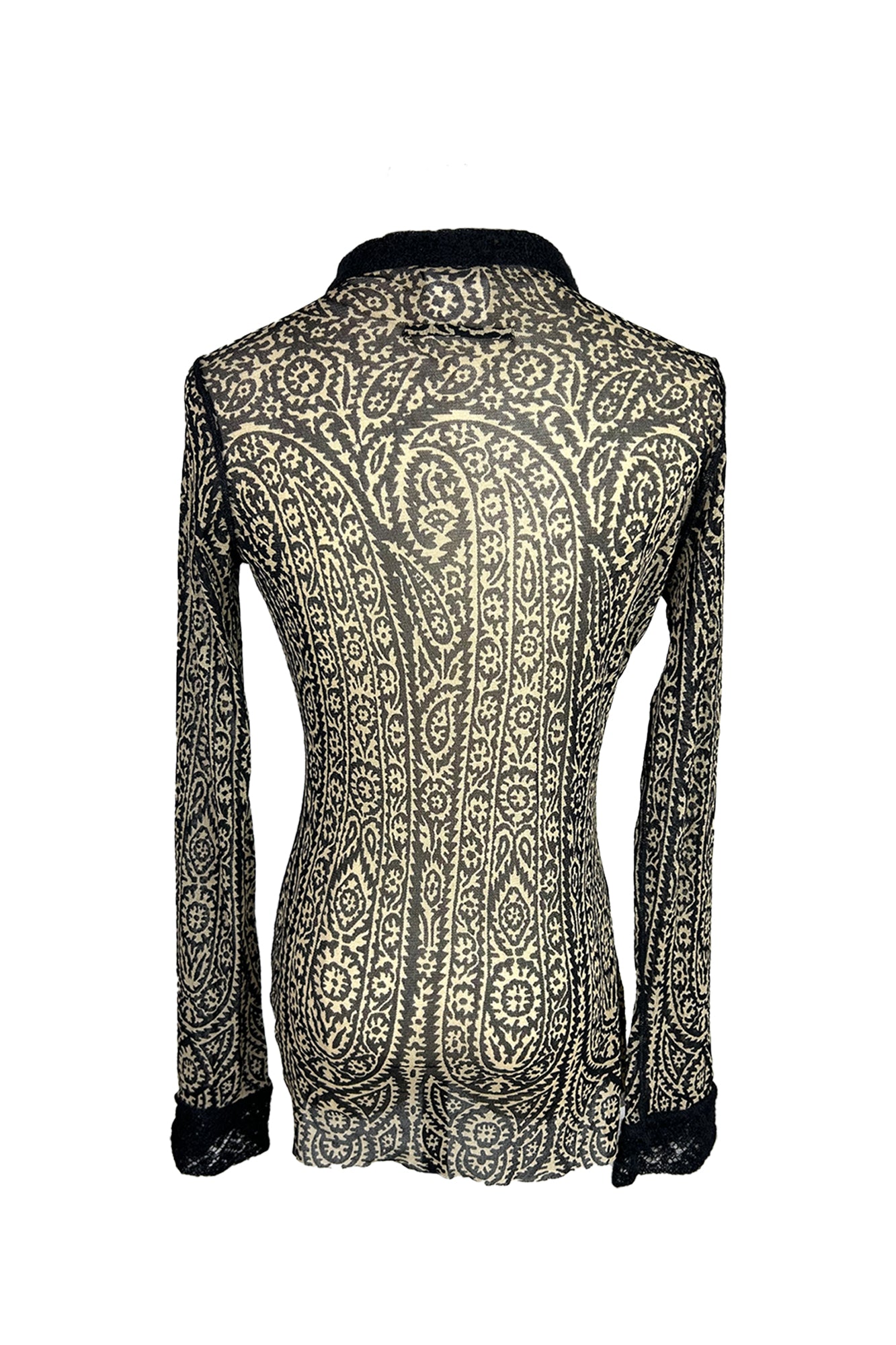 JEAN PAUL GAULTIER 1990S PAISLEY PRINT MESH TOP