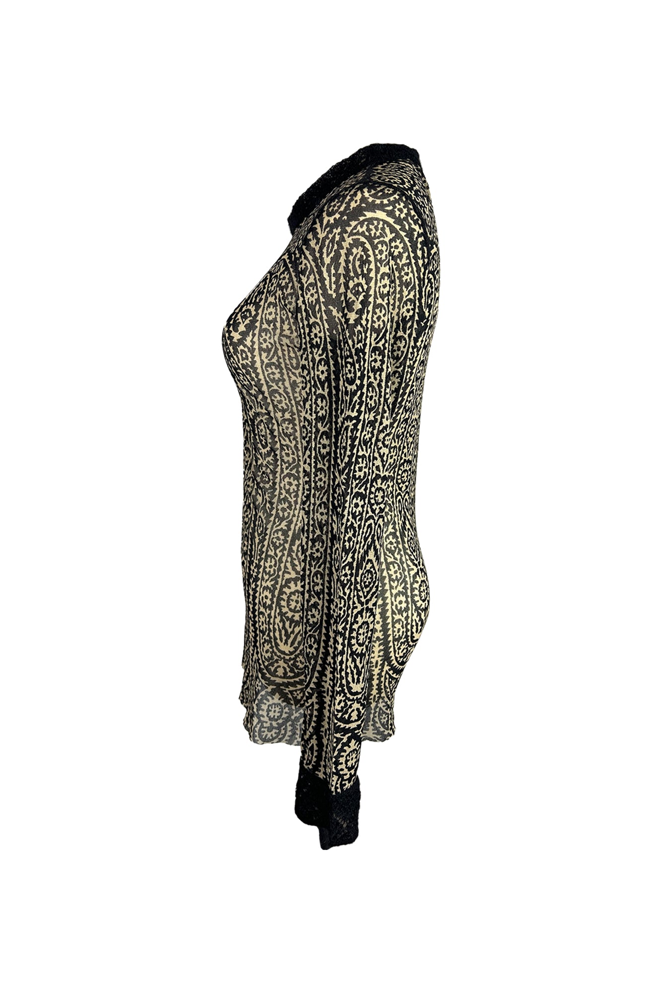 JEAN PAUL GAULTIER 1990S PAISLEY PRINT MESH TOP