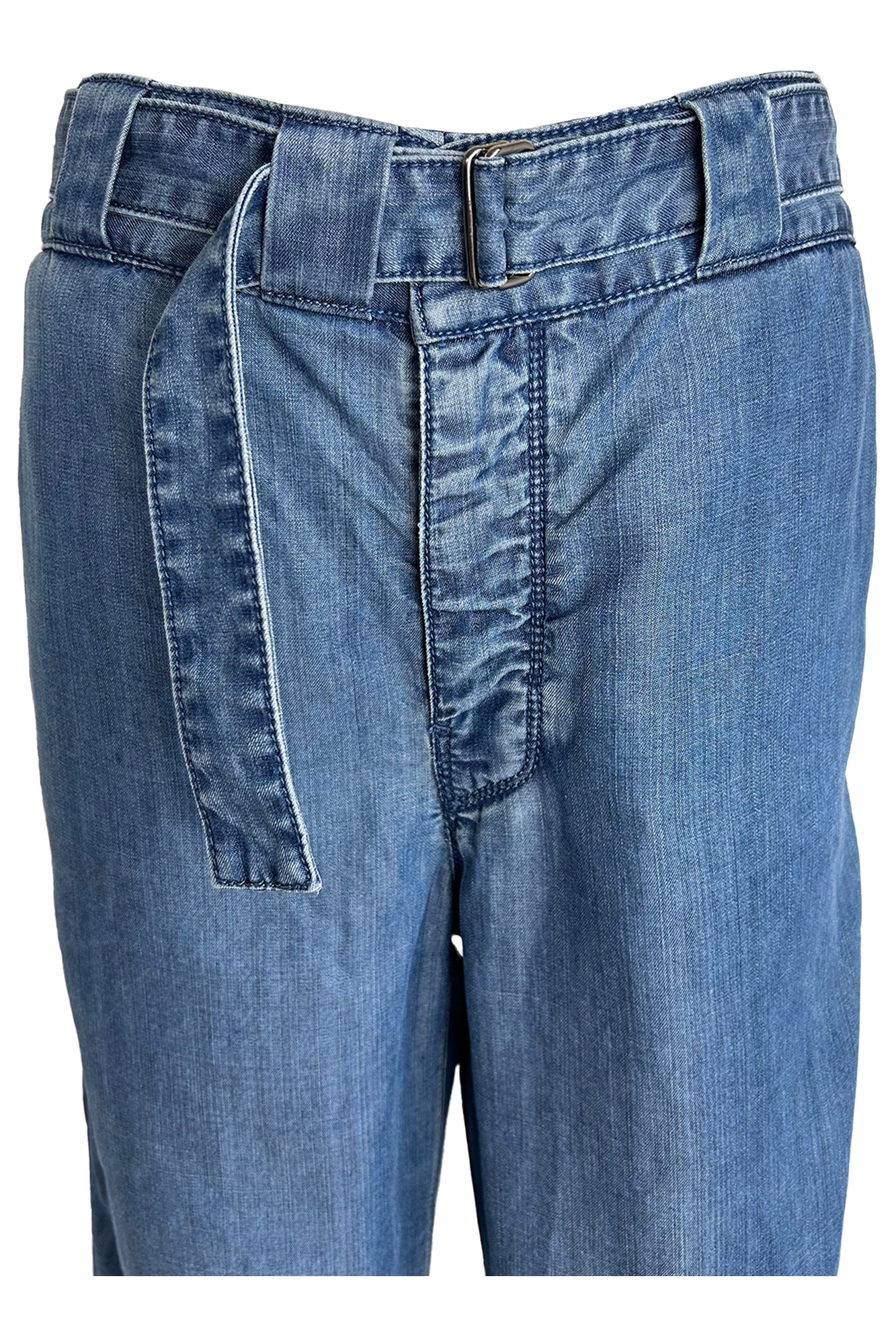 PRADA CRUISE 2011 NATURAL INDIGO LYOCELL TROUSERS