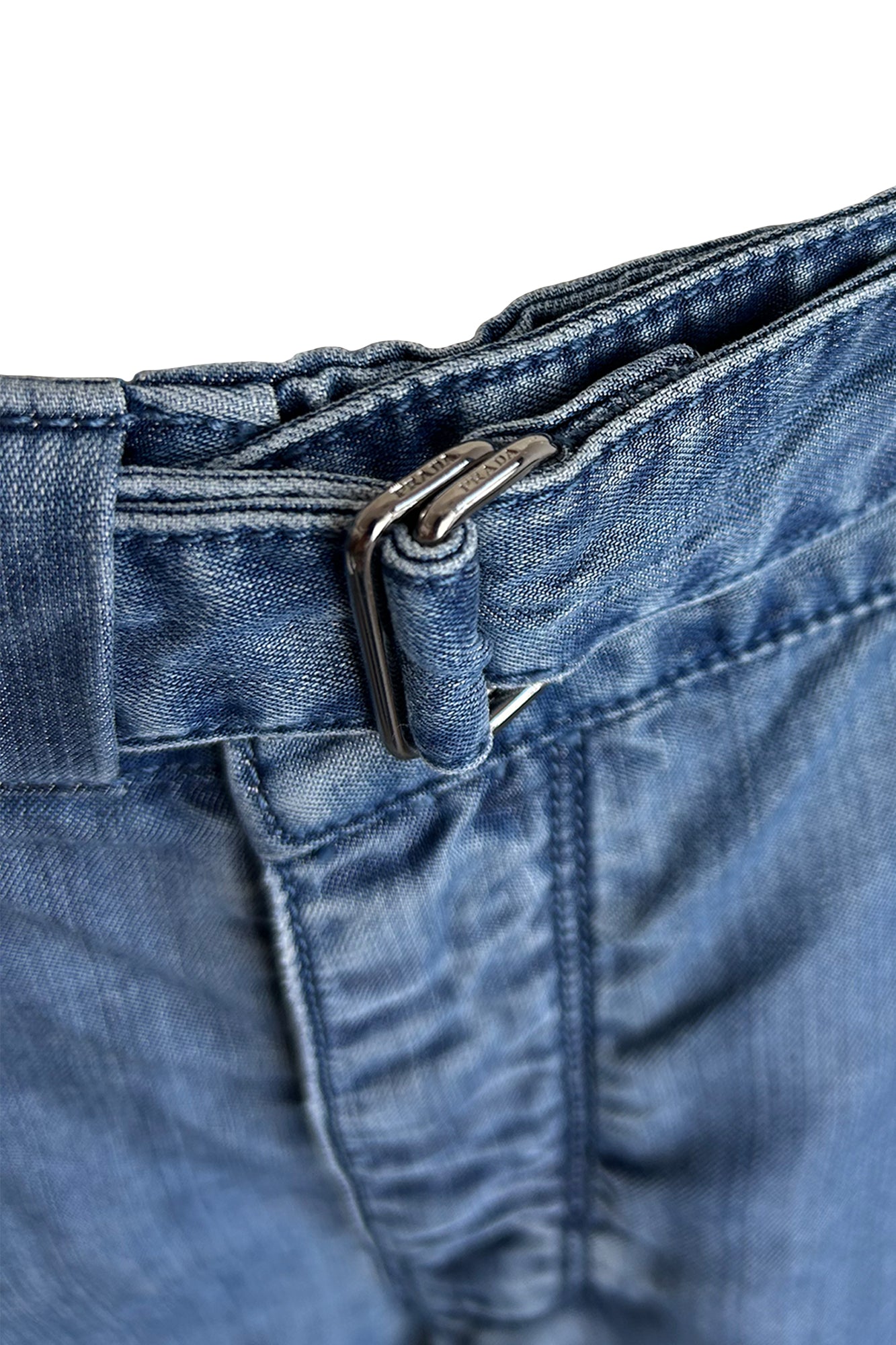 PRADA CRUISE 2011 NATURAL INDIGO LYOCELL TROUSERS