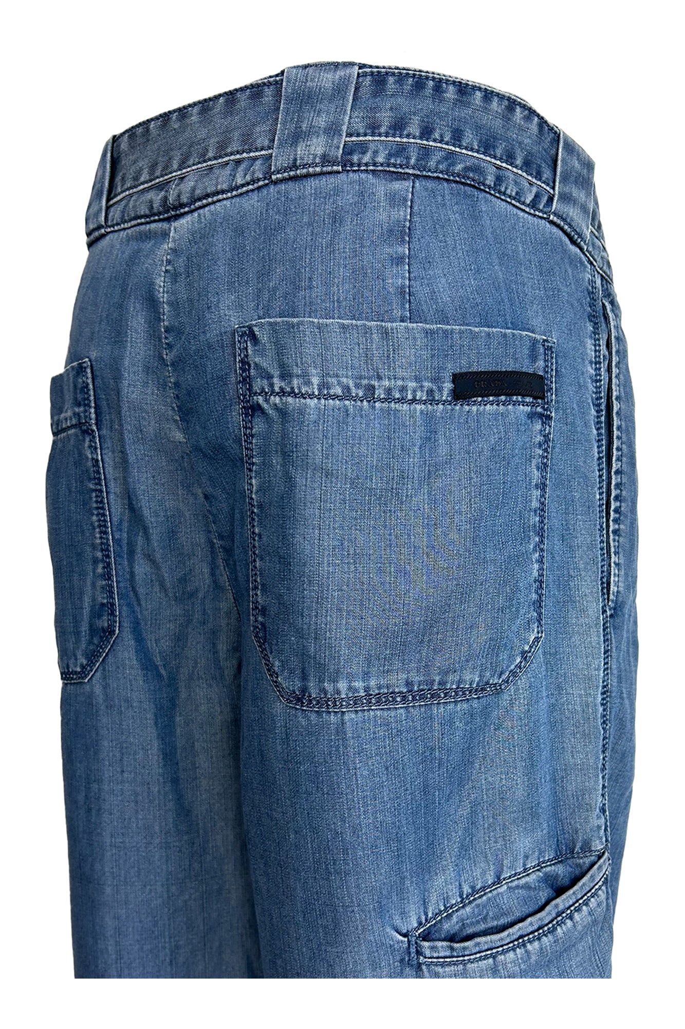 PRADA CRUISE 2011 NATURAL INDIGO LYOCELL TROUSERS