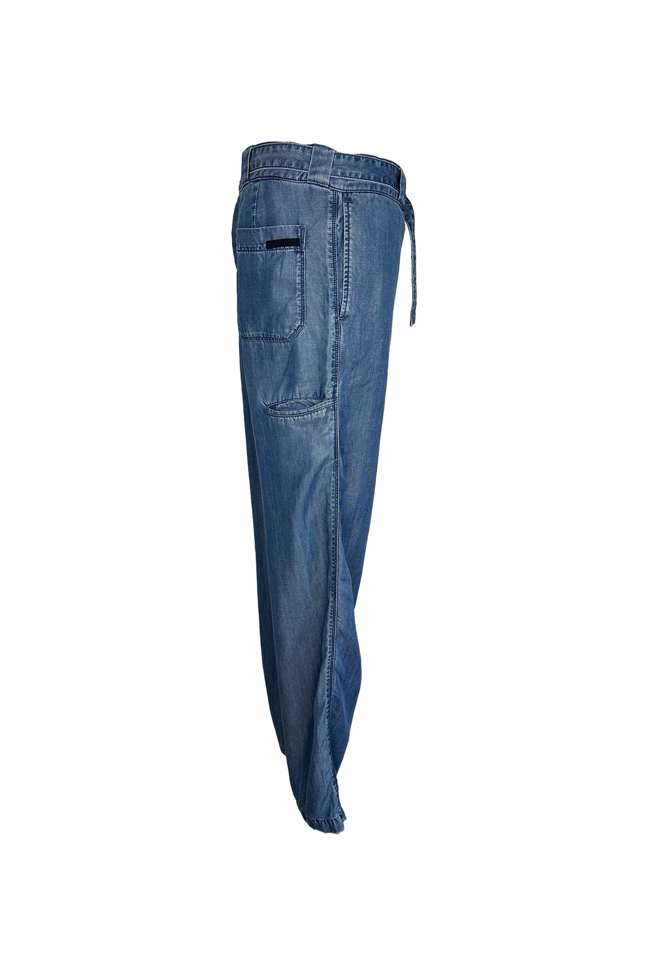 PRADA CRUISE 2011 NATURAL INDIGO LYOCELL TROUSERS