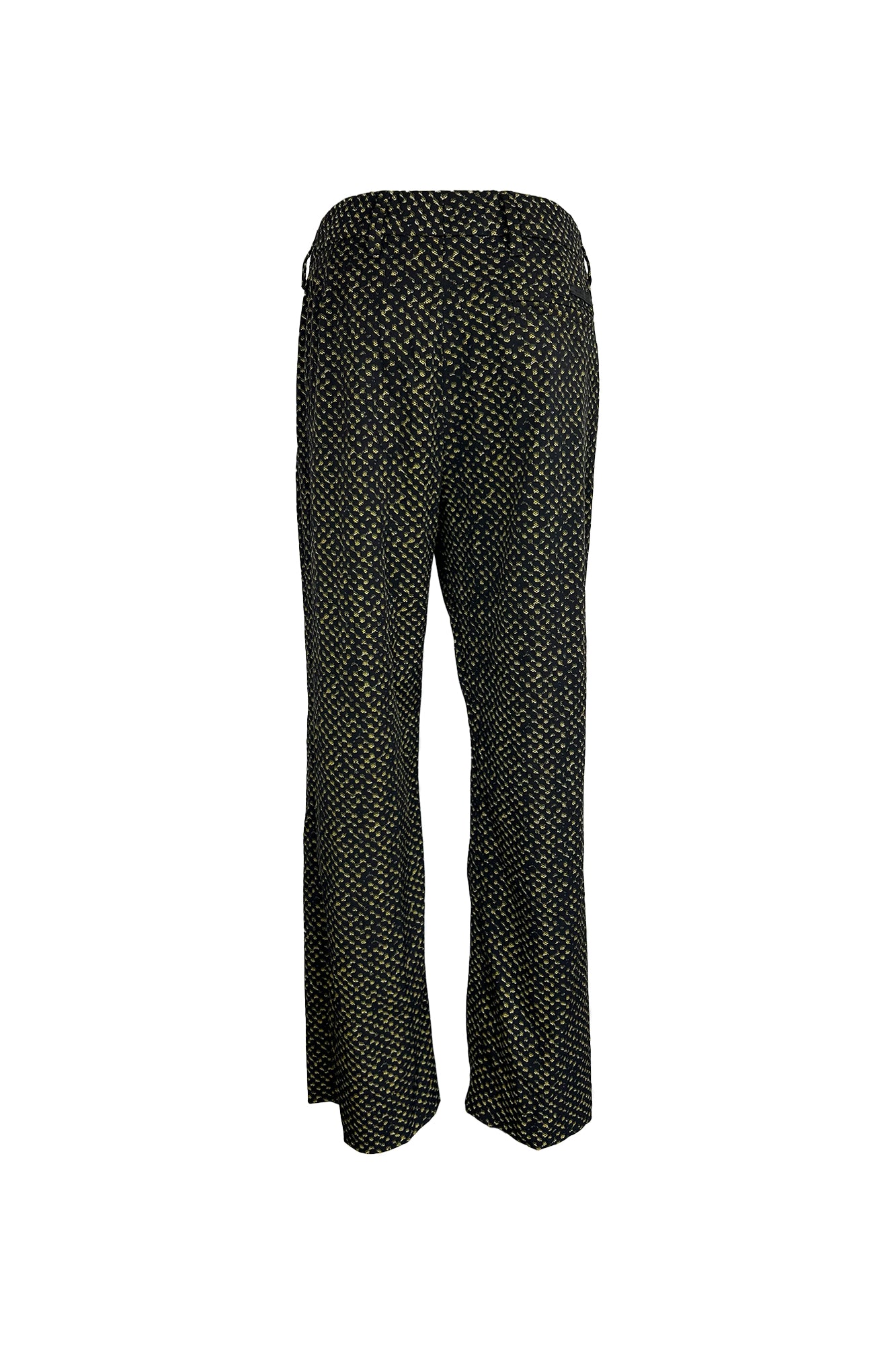 PRADA 1990S ANKLE TROUSERS WITH YELLOW SCREEN PRINT