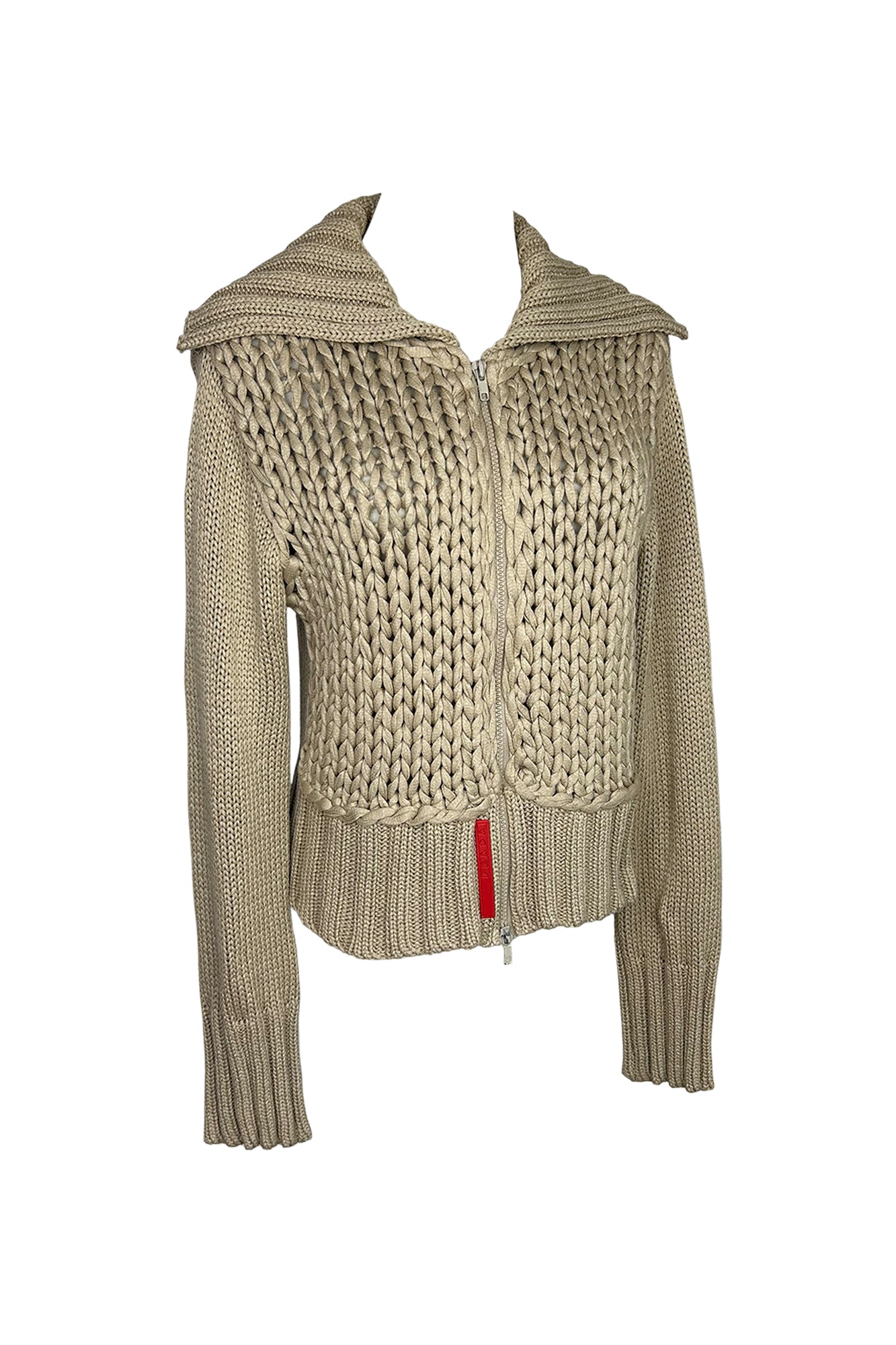 PRADA LINEA ROSSA 2000S BIG KNIT CARDIGAN