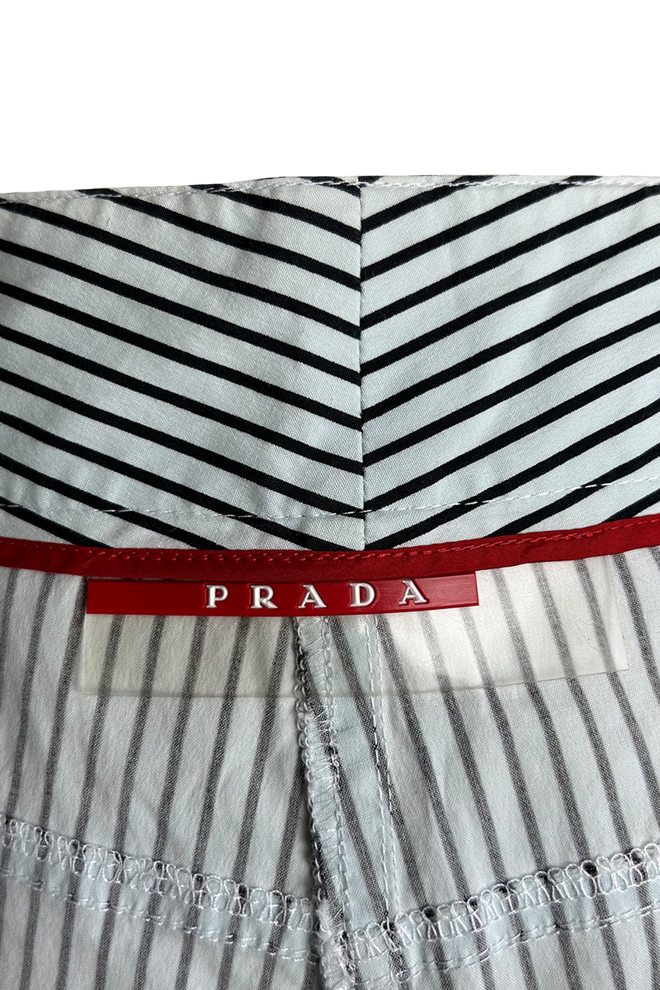 PRADA LINEA ROSSA 2000S STRIPED TROUSERS