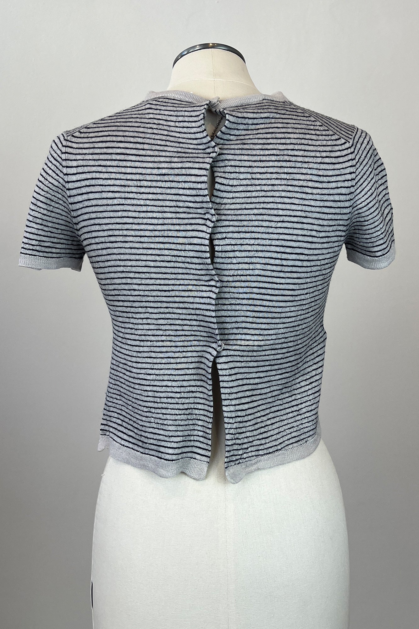 2000S PRADA STRIPED CROPPED TOP