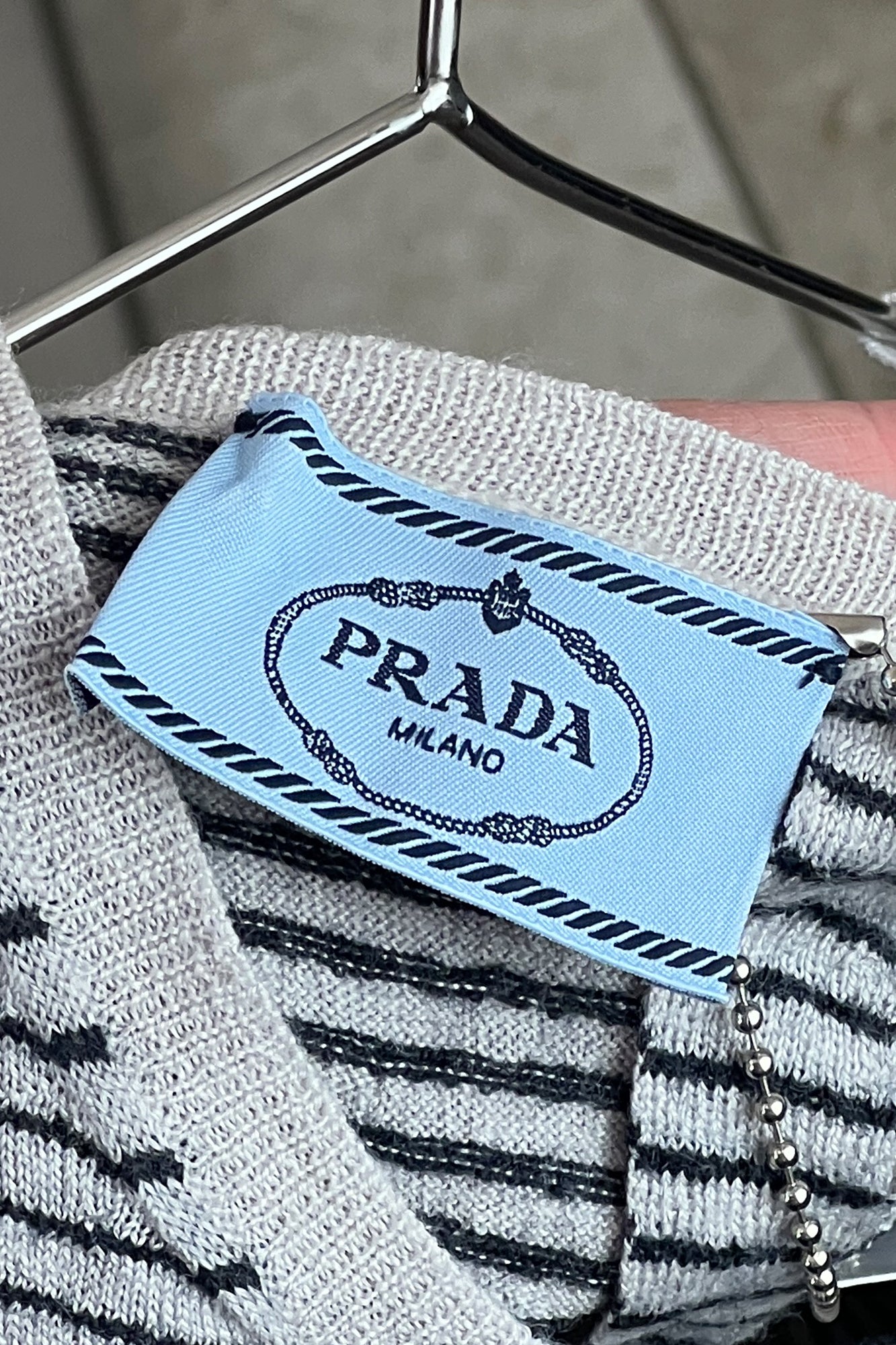 2000S PRADA STRIPED CROPPED TOP
