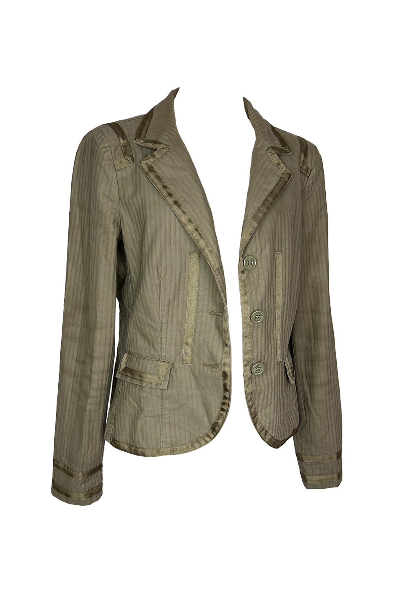 ARMANI JEANS 1990S KHAKHI TAILORED BLAZER