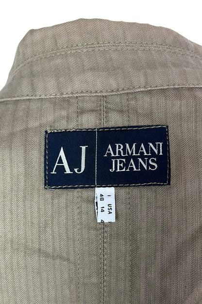 ARMANI JEANS 1990S KHAKHI TAILORED BLAZER