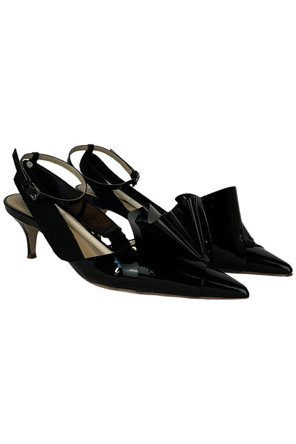 DELPOZO 2010S PATENT LEATHER KITTEN HEELS