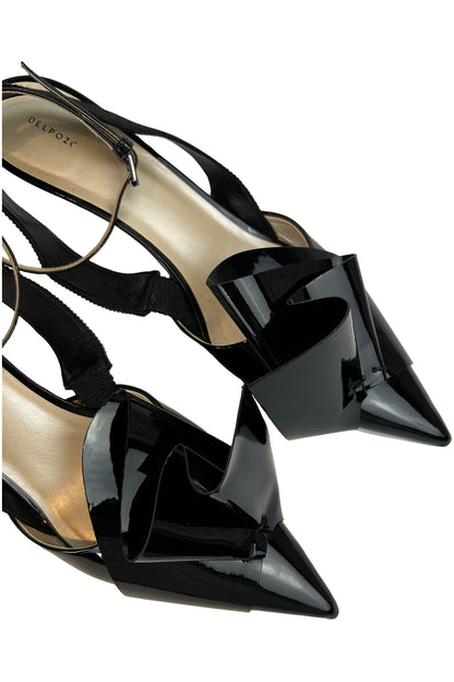 DELPOZO 2010S PATENT LEATHER KITTEN HEELS