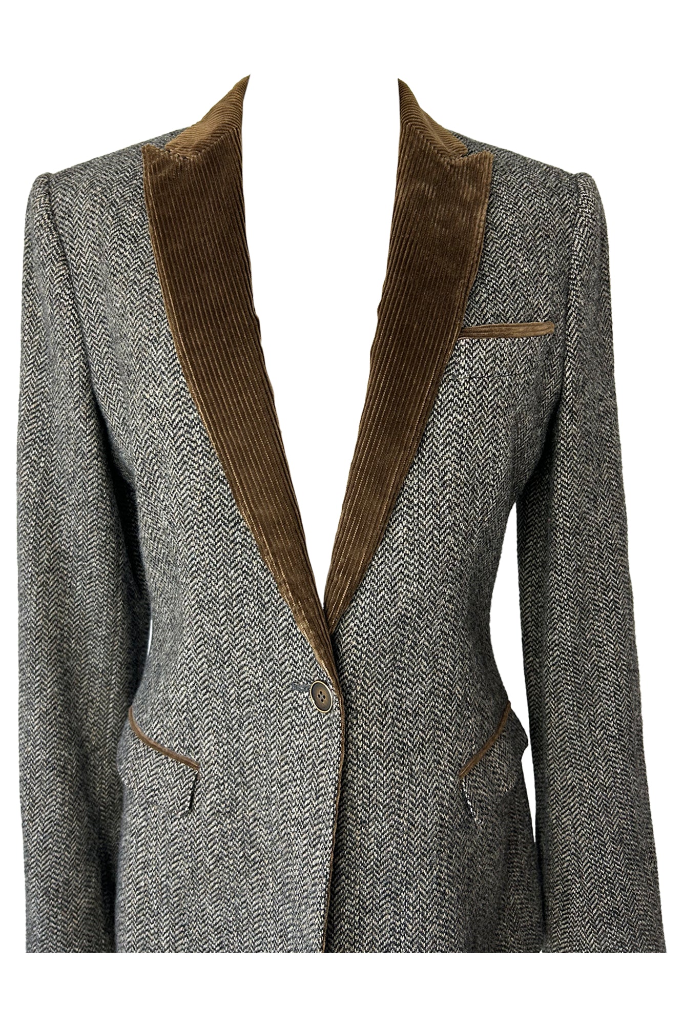 DOLCE & GABANNA 1990S HERRINGBONE TWEED BLAZER