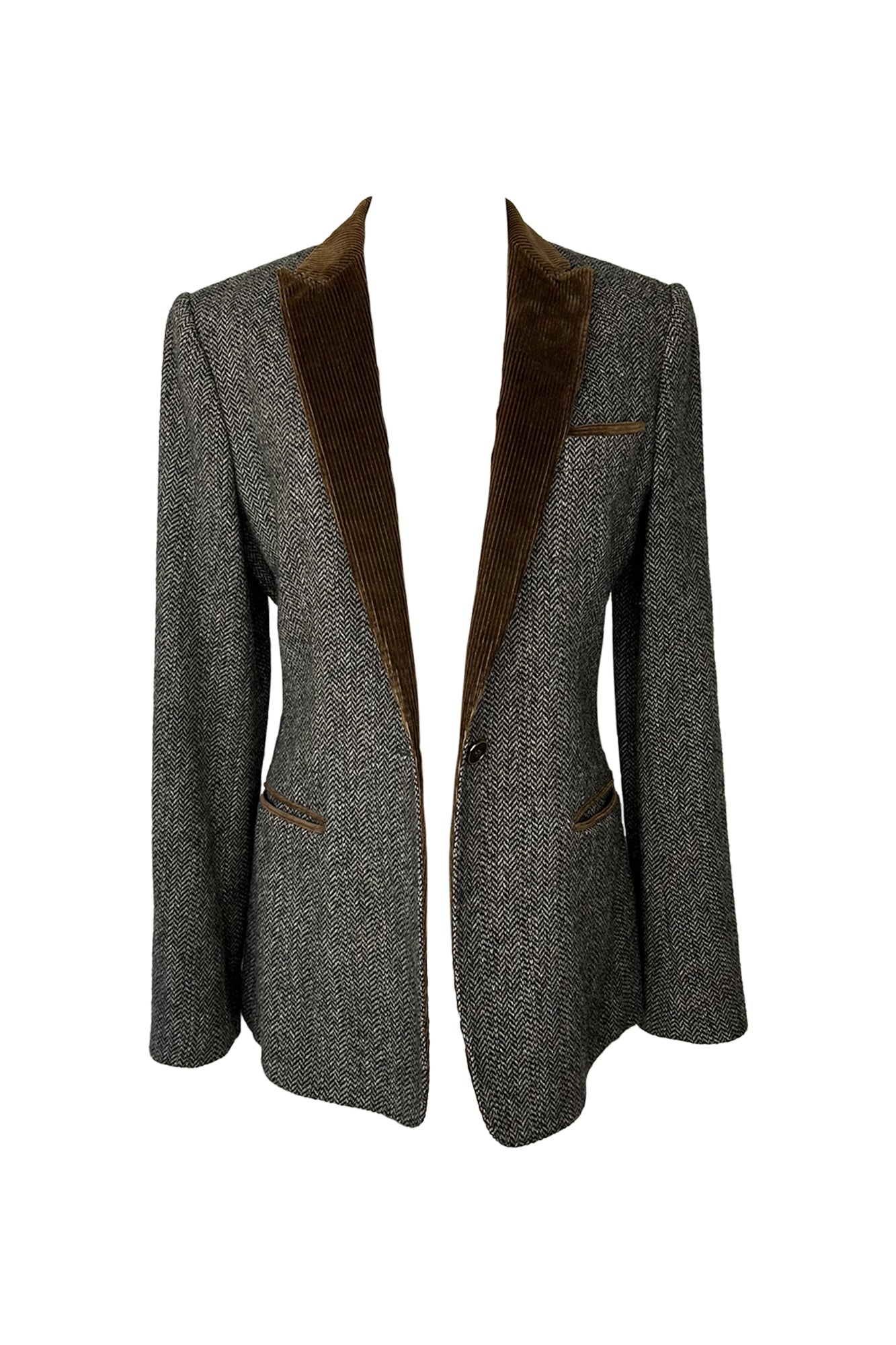 DOLCE & GABANNA 1990S HERRINGBONE TWEED BLAZER