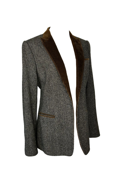 DOLCE & GABANNA 1990S HERRINGBONE TWEED BLAZER