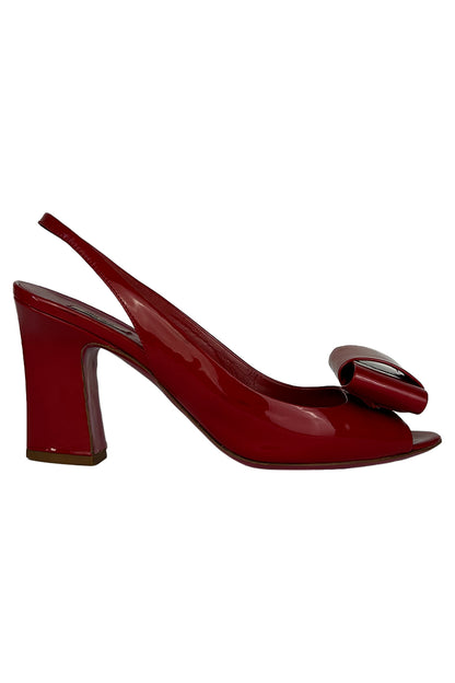 MIU MIU CRUISE 2009 PATENT LEATHER BOW HEEL