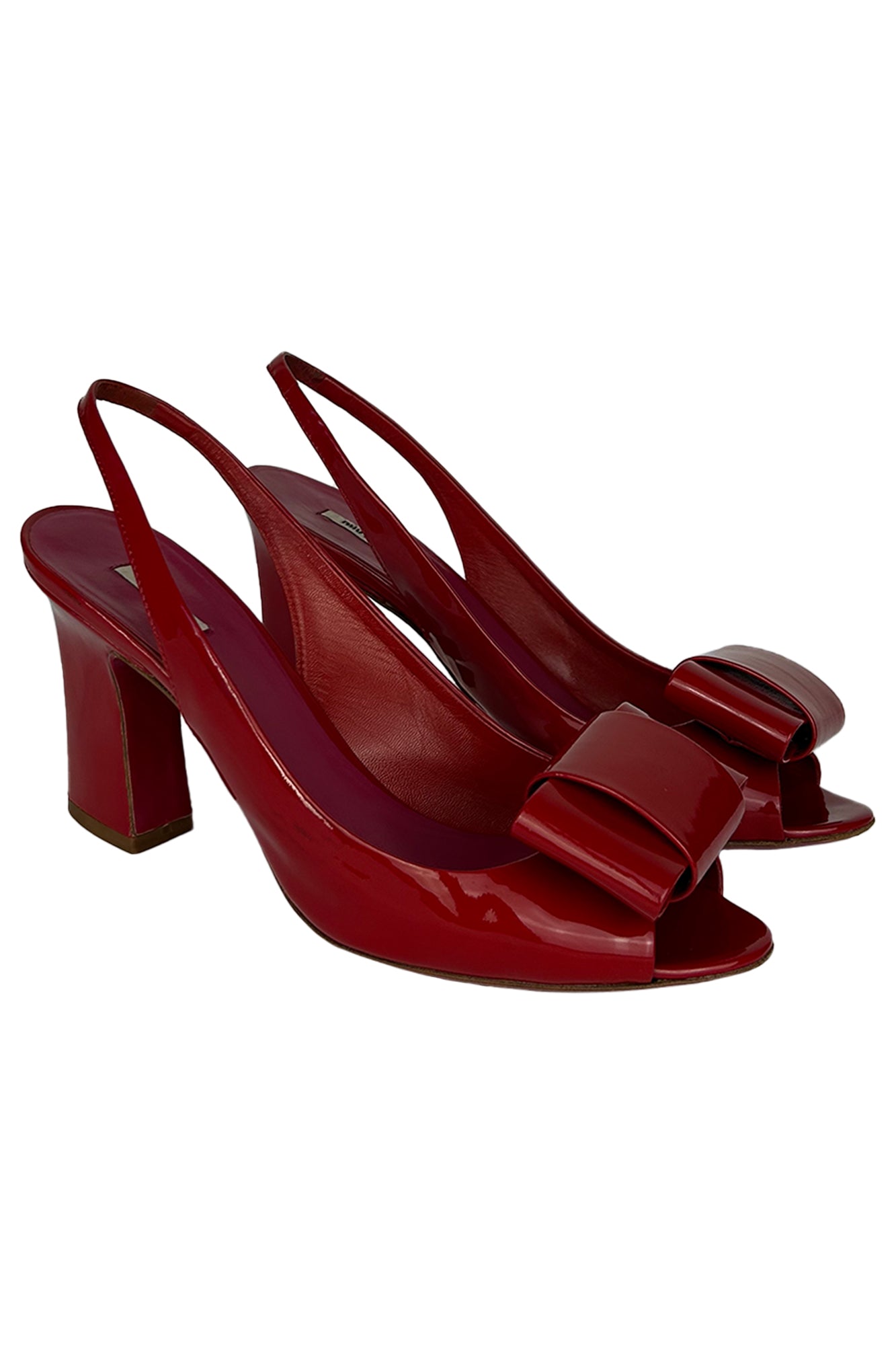 MIU MIU CRUISE 2009 PATENT LEATHER BOW HEEL