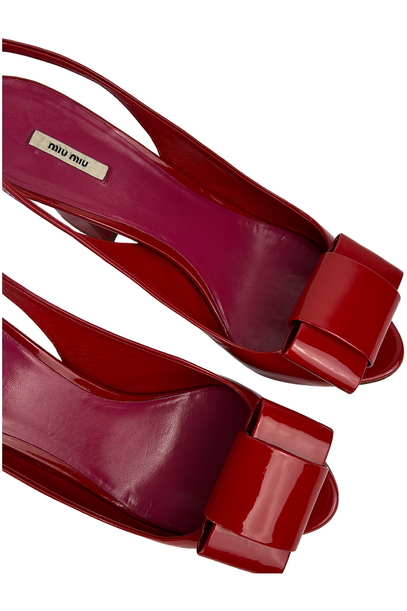 MIU MIU CRUISE 2009 PATENT LEATHER BOW HEEL