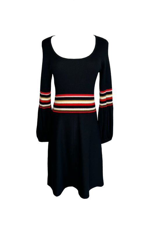 LUISA SPAGNOLI 2010S DRESS STIPES AND BELL SLEEVES