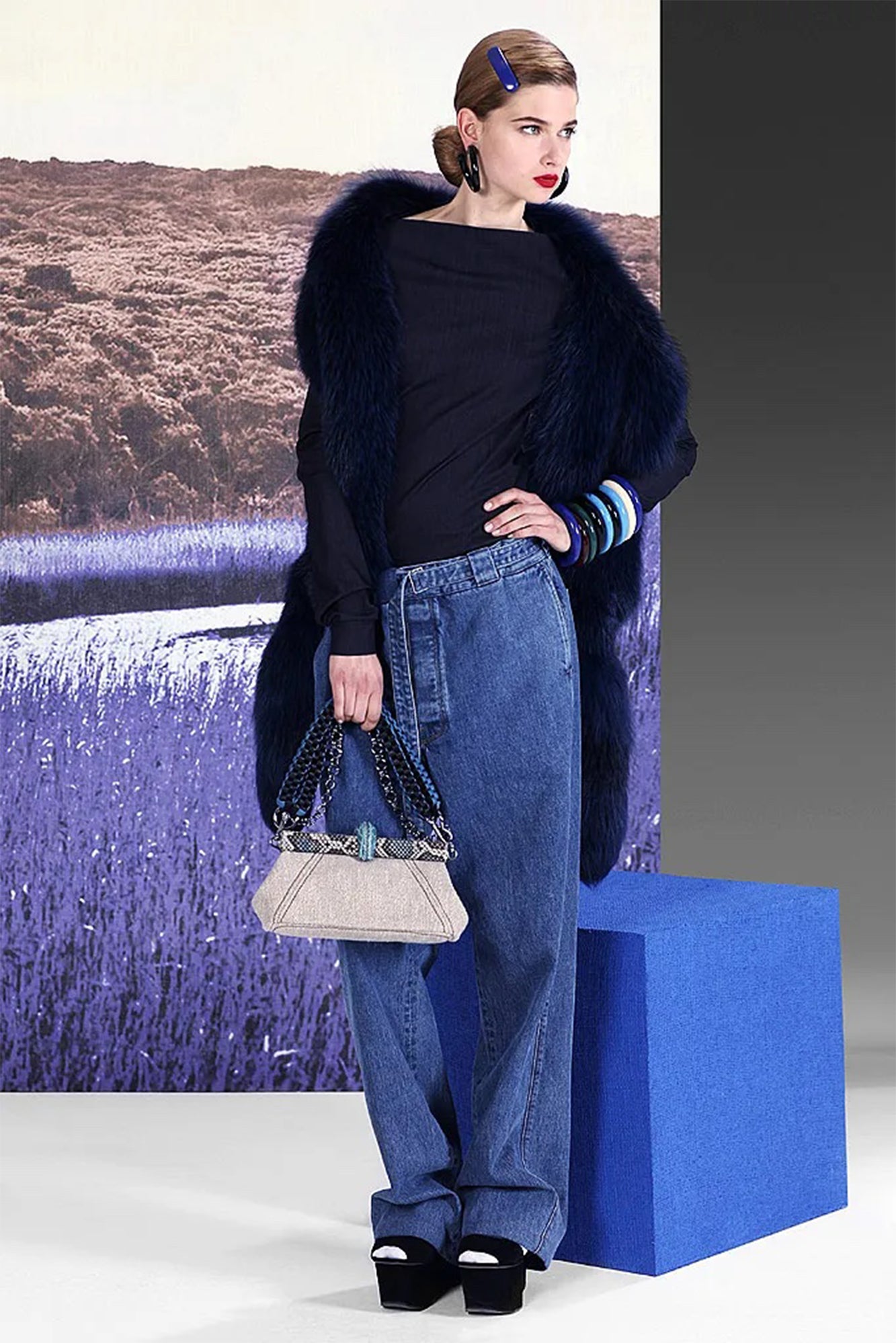 PRADA CRUISE 2011 NATURAL INDIGO LYOCELL TROUSERS