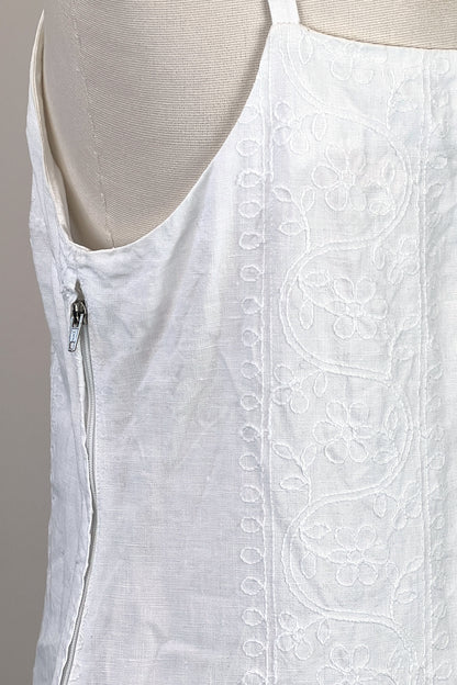 1990s ETRO EMBROIDERED LINEN DRESS